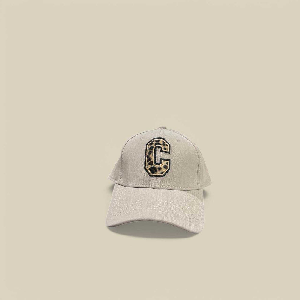 Casquette logo C beige léopard