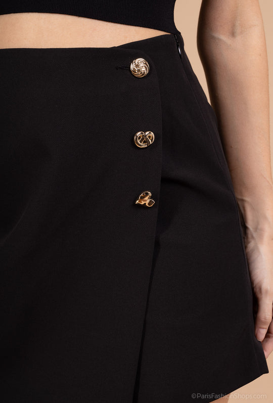 Jupe/short boutons 5660 Noir