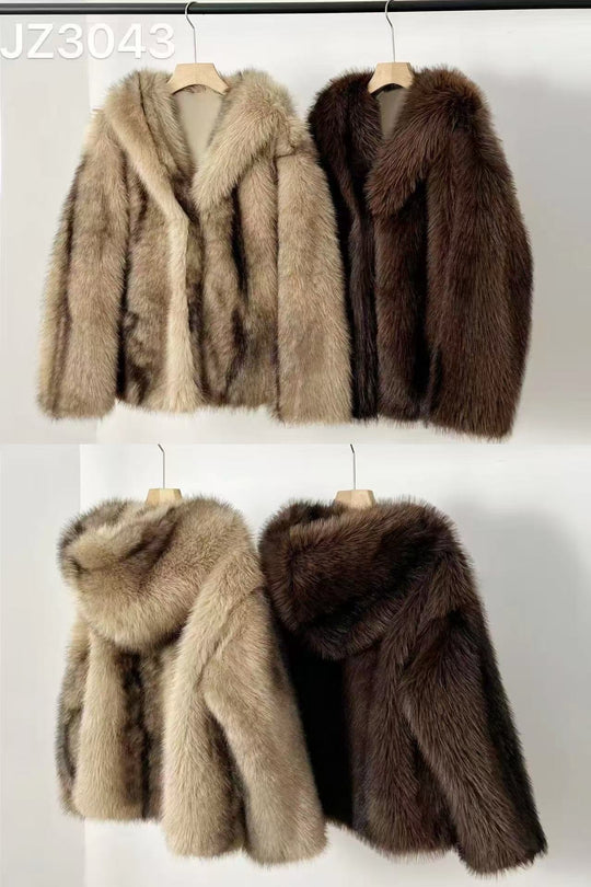 veste fourrure capuche Choco 3043