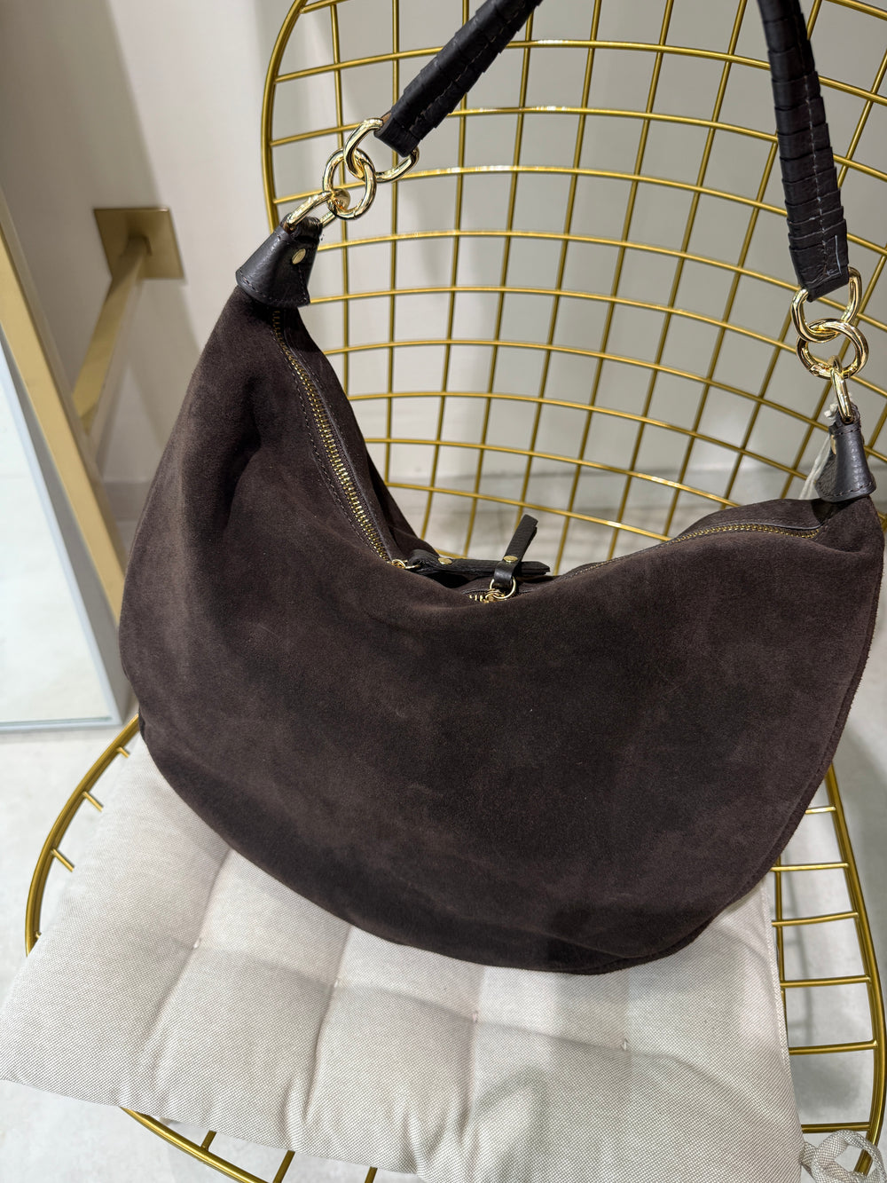 Sac daim cuir lune