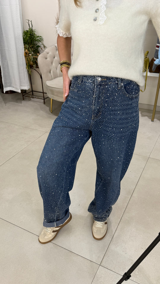 Jean ballon strass brute 3291-2