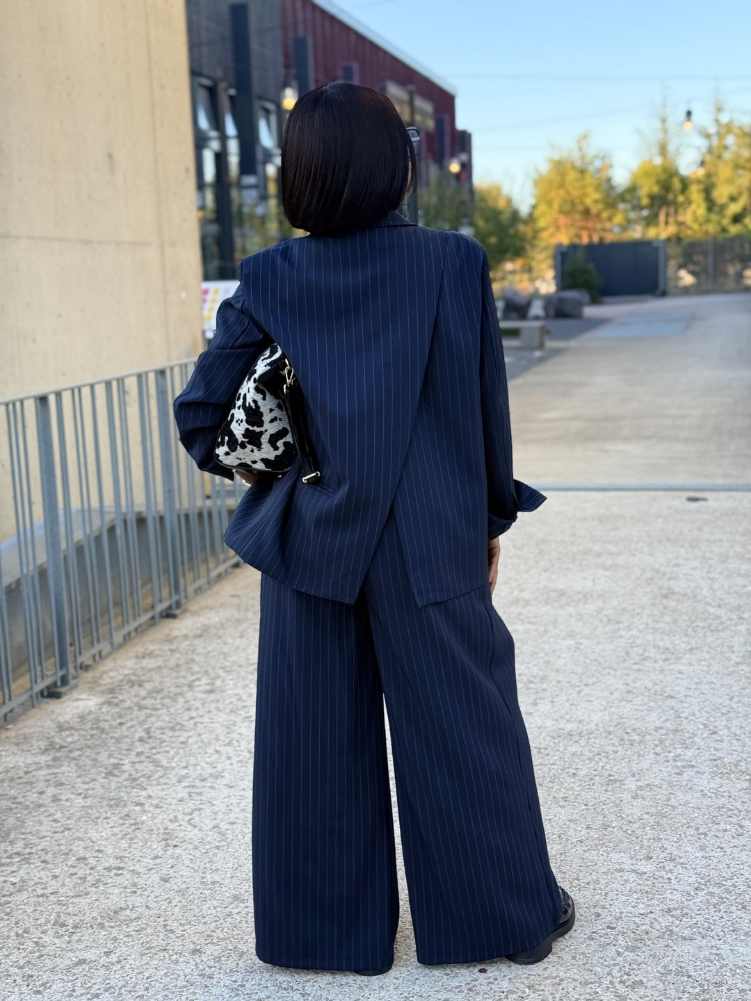 Pantalon rayure bleu marine IVAN
