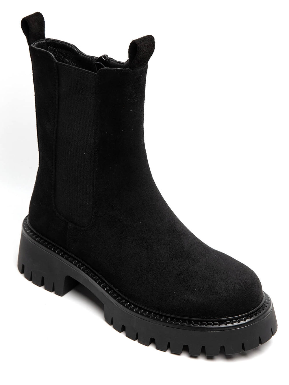 Bottines noir effet daim 6330-1