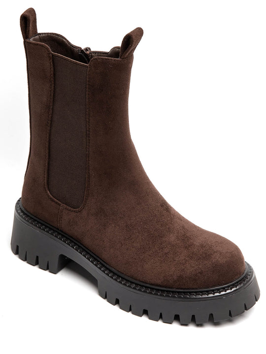 Bottines Choco effet daim 6330-1