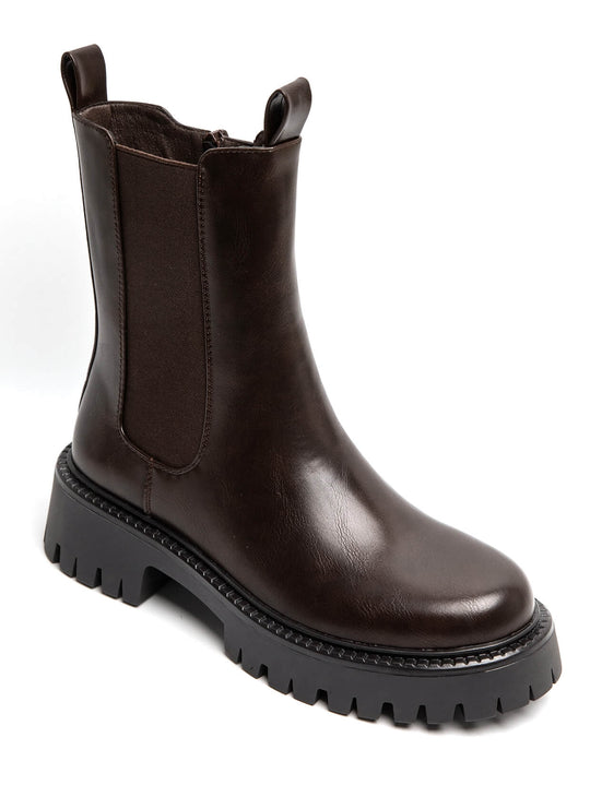 Bottines Choco similicuir 6330