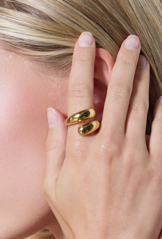 Bague épaisse enroulée or