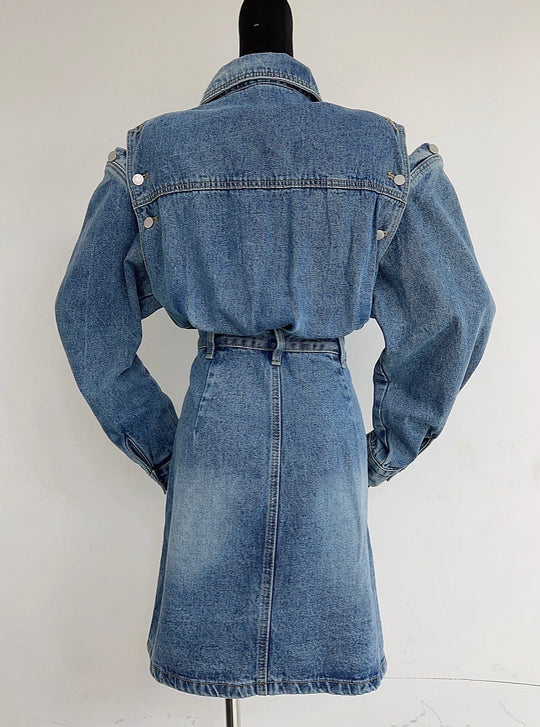 Robe jean manches attachés / Ti
