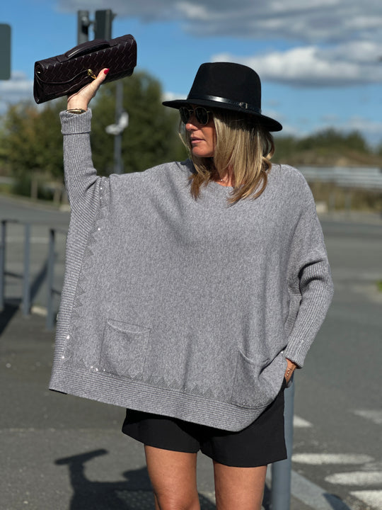 Pull long strass et poches 1787
