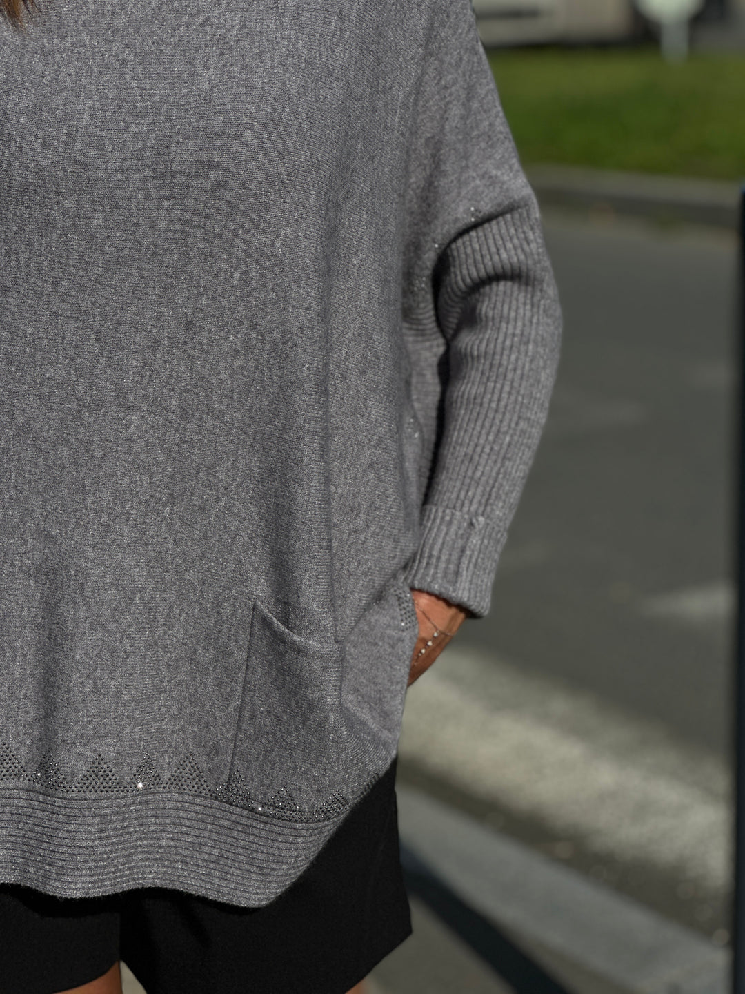 Pull long strass et poches 1787