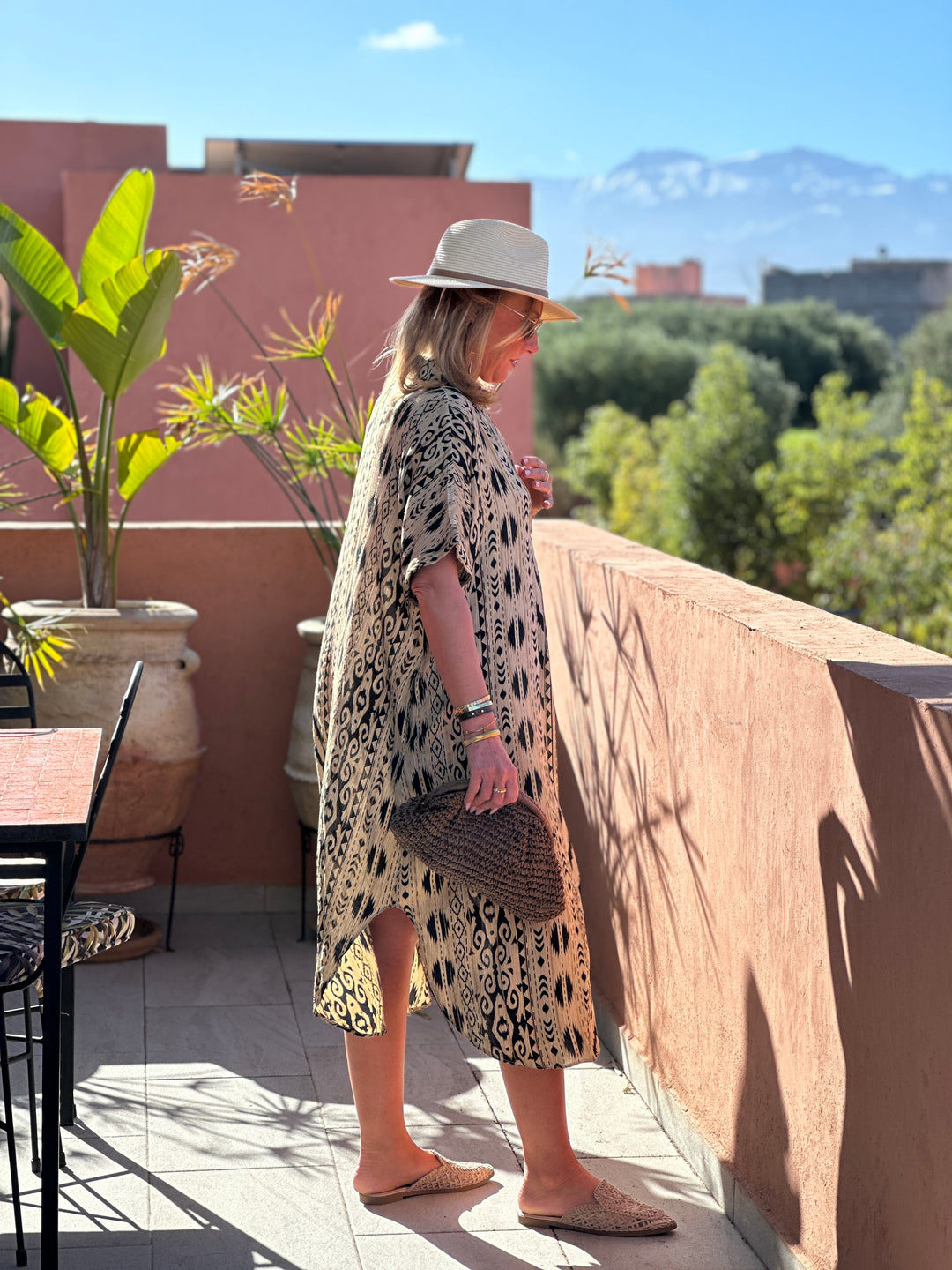 Robe bohème imprimée Noir /Rb6987