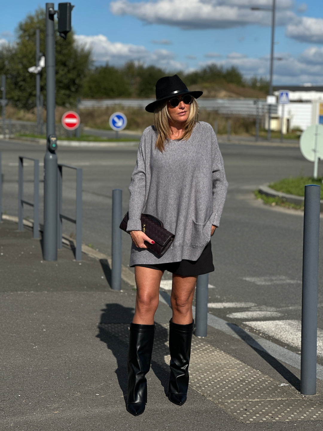 Pull long strass et poches 1787
