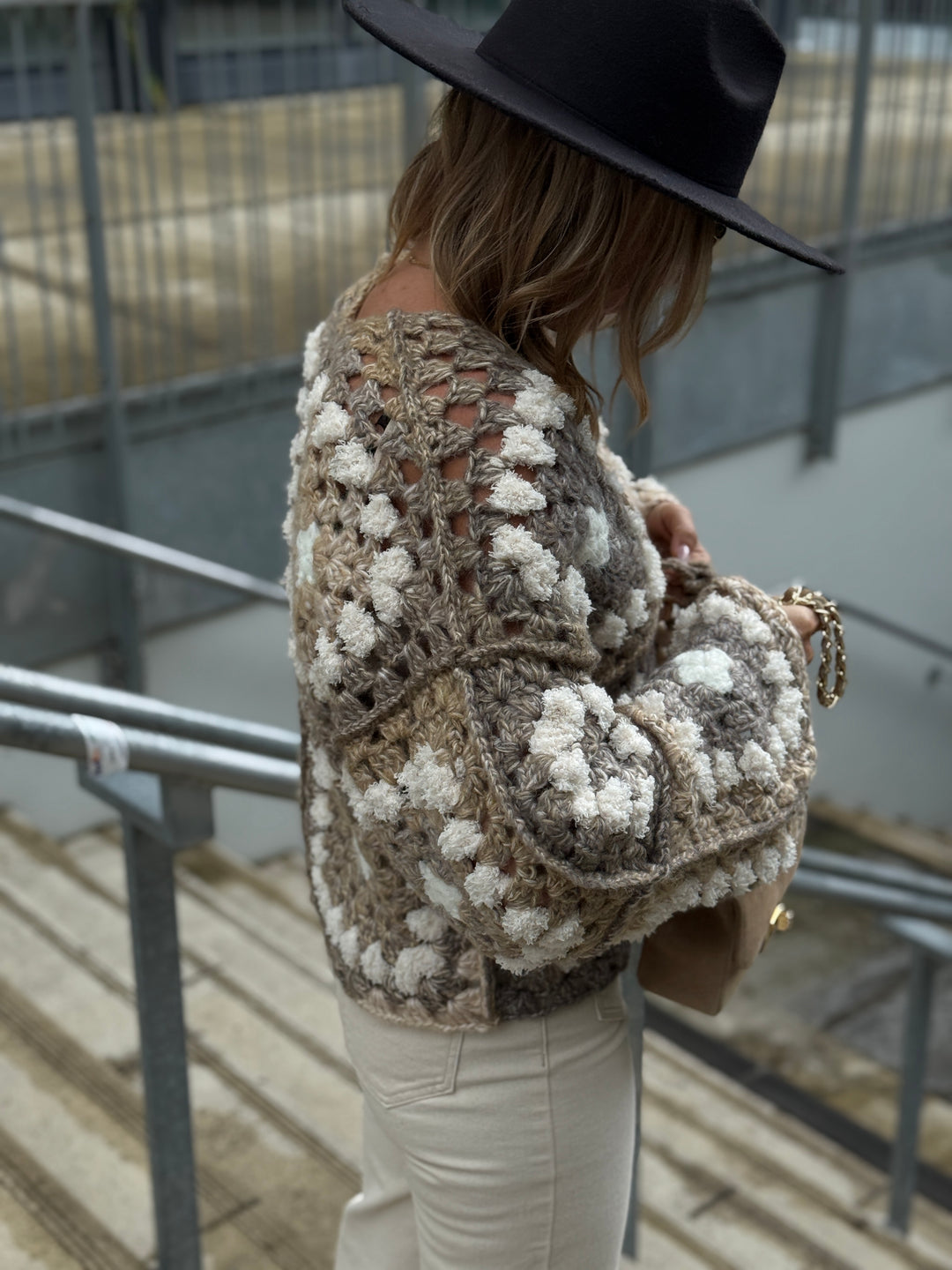 Gilet tricoté beige/taupe25611
