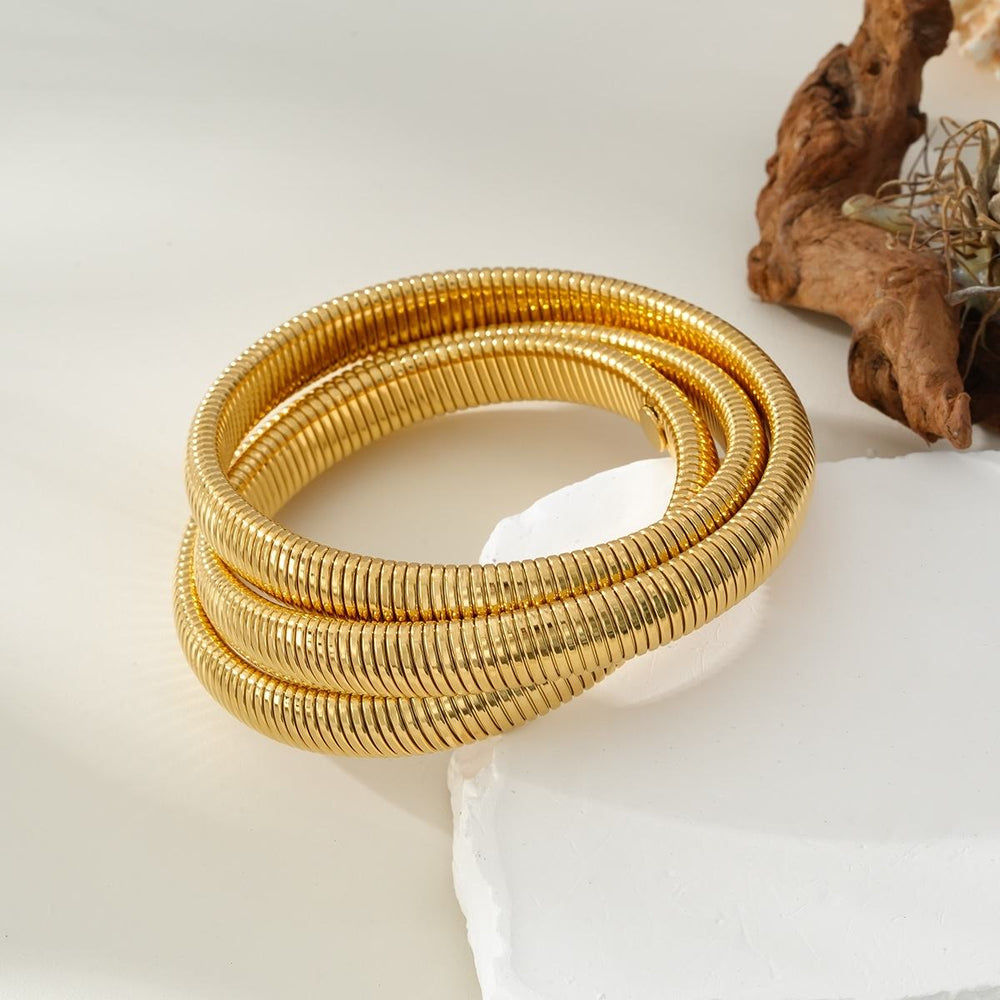 Bracelet 3 rangs doré