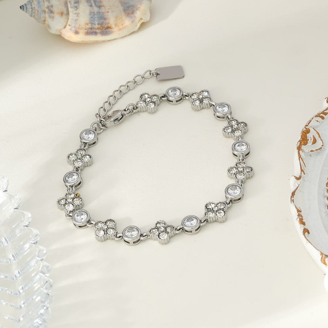 Bracelet trèfle strass
