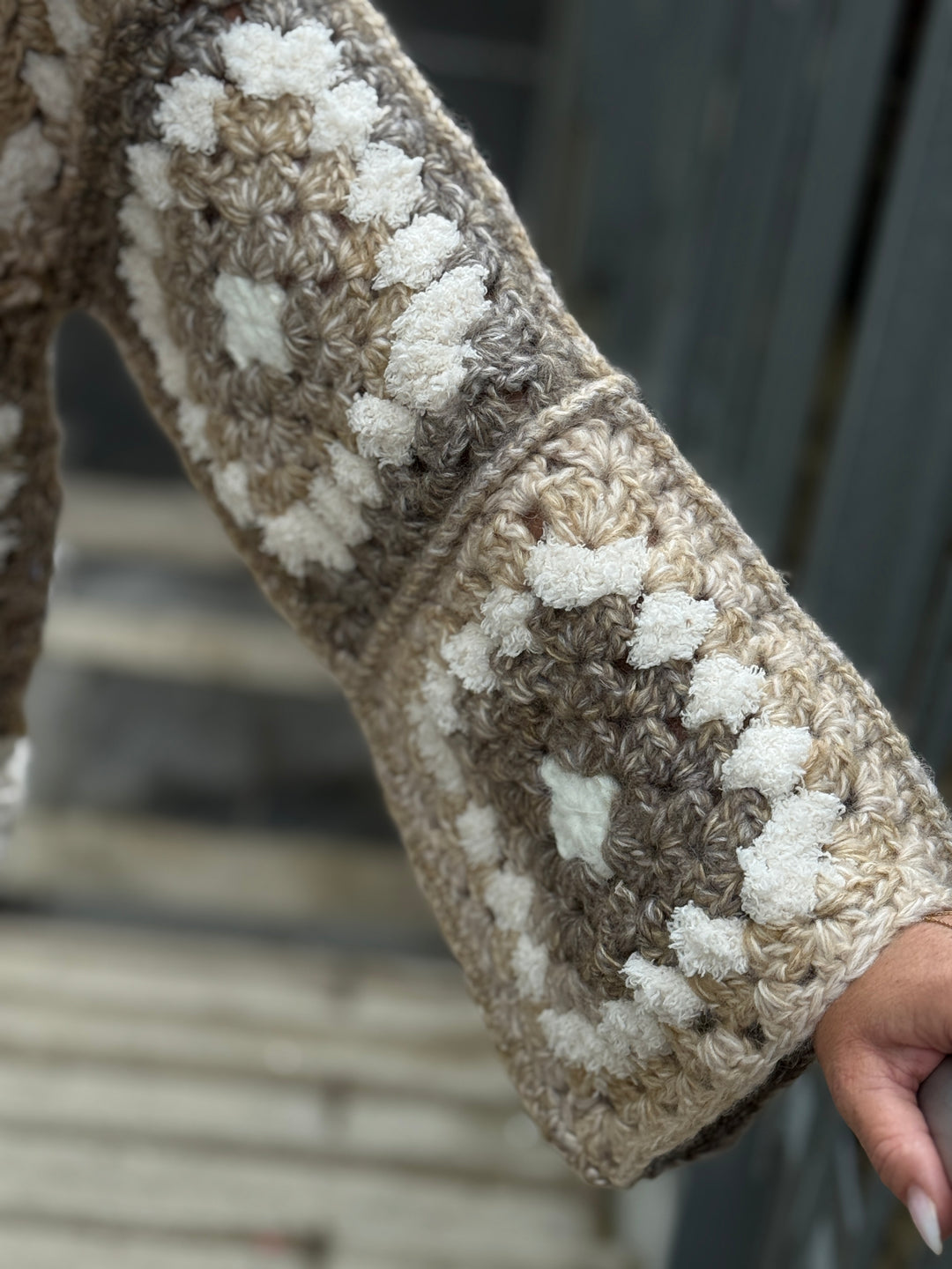 Gilet tricoté beige/taupe25611