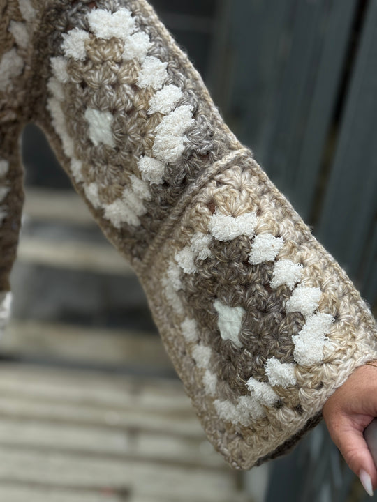 Gilet tricoté beige/taupe25611