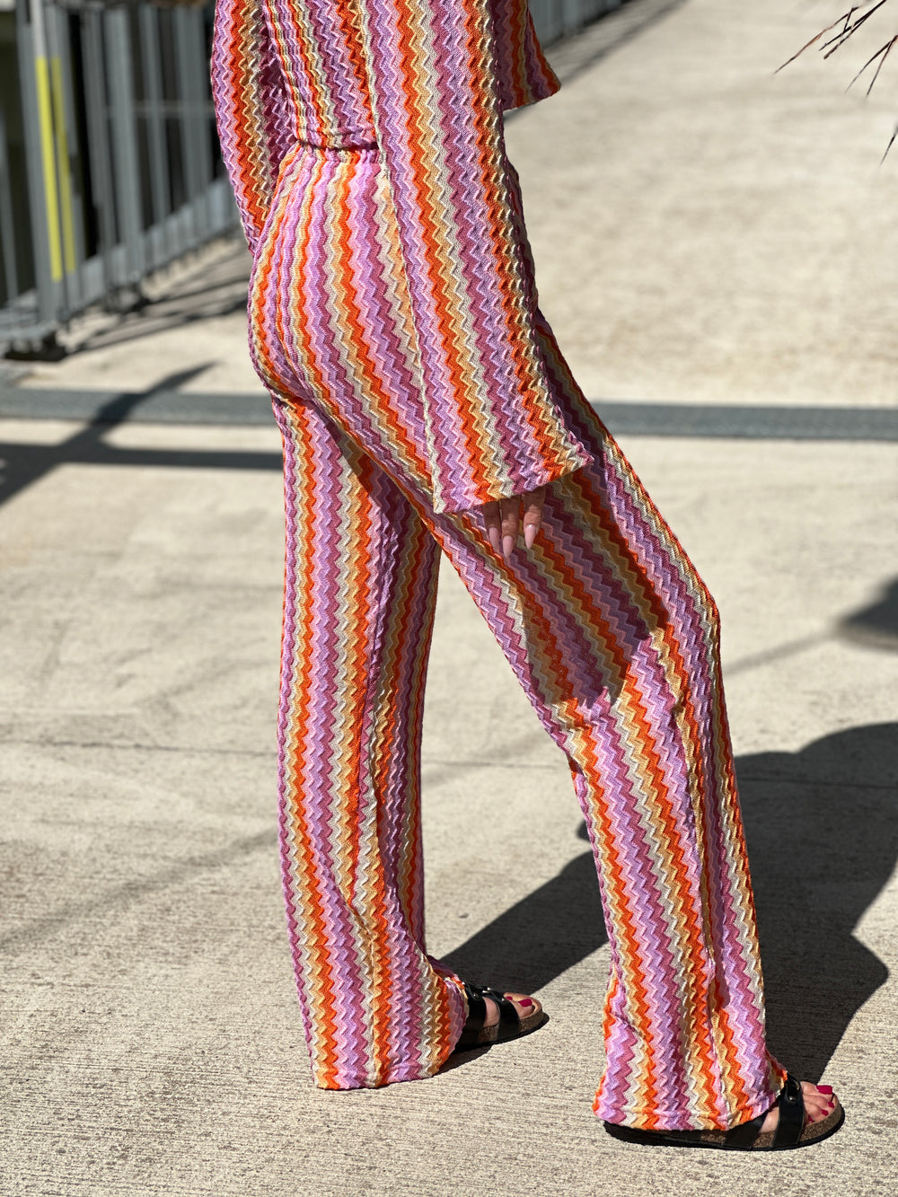 Pantalon crochet multi rose 8813