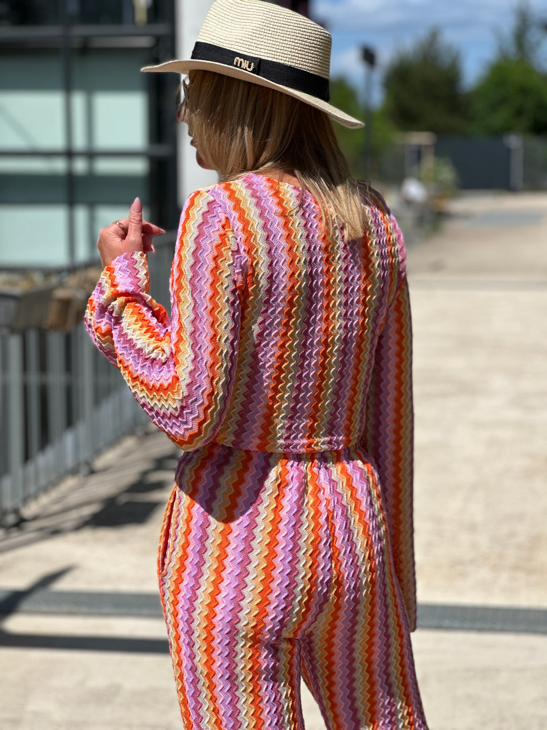 Top crochet jaune/vert/rose 8696