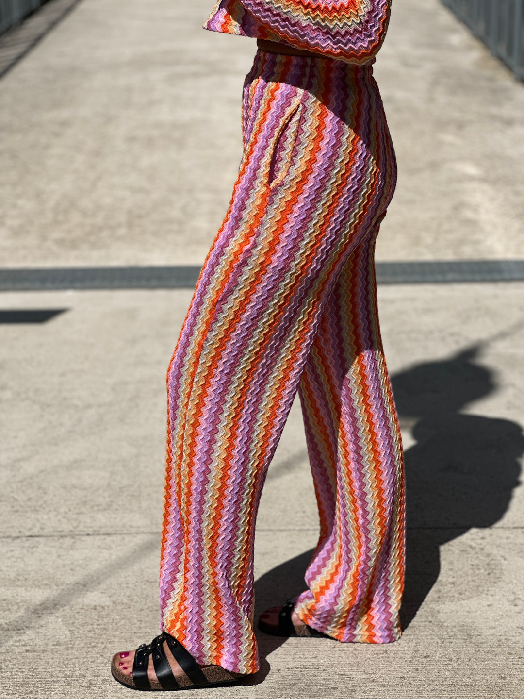 Pantalon crochet multi rose 8813