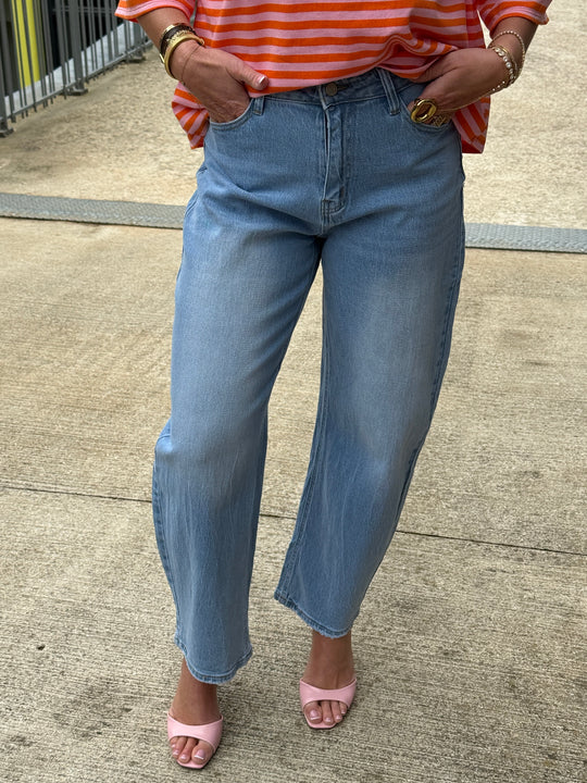 Jean bleu claire mom L8252