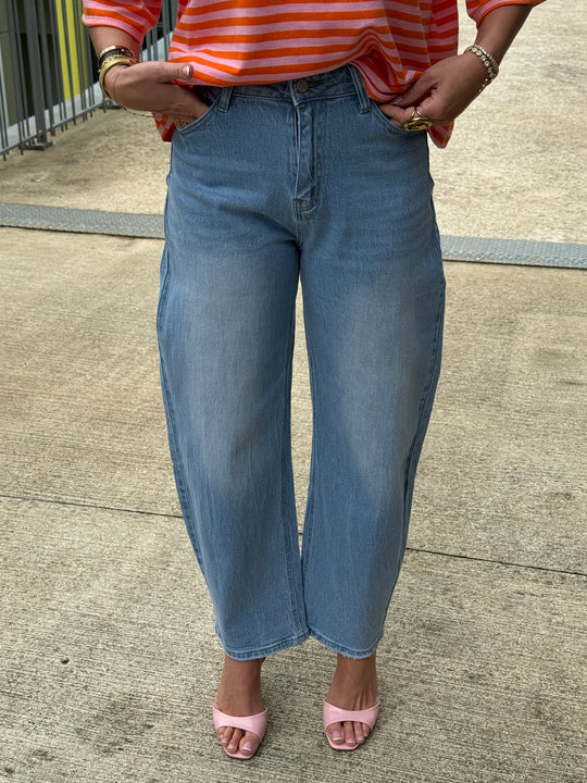 Jean bleu claire mom L8252