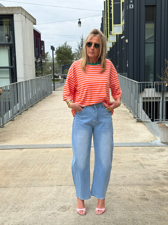 Jean bleu claire mom L8252