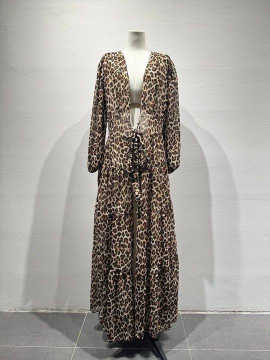 Kimono/robe imprimée léopard