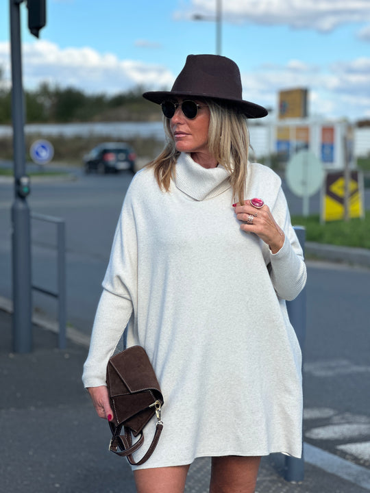 Pull col montant manches resserrées 1701