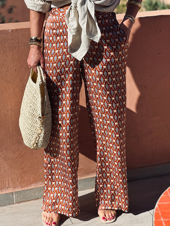 Sac paille chaîne nacré