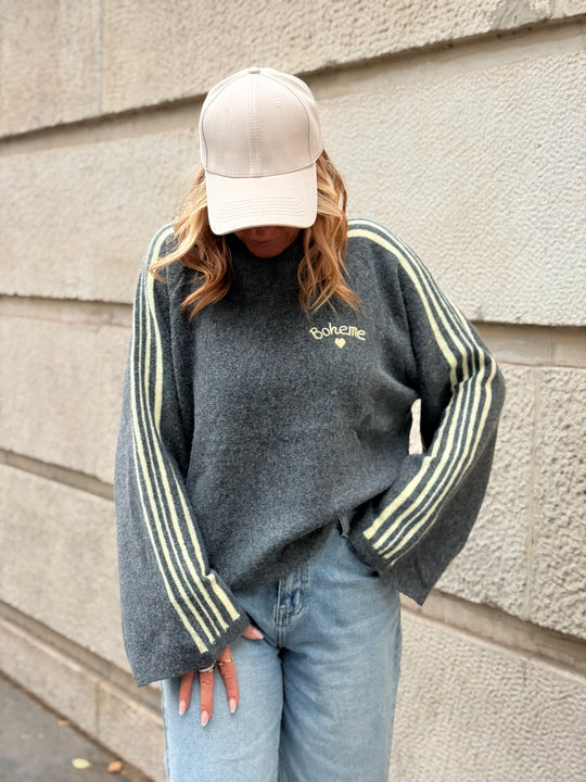 Pull à rayures manche 5587