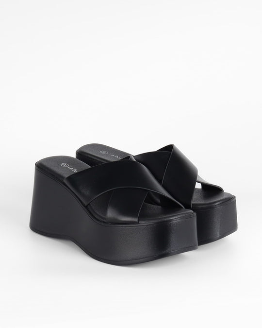 Sandales compensee Noir / 8938