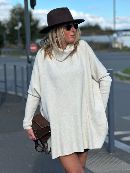 Pull col montant manches resserrées 1701