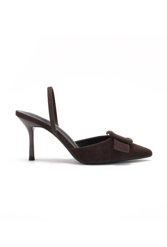 Escarpins choco ouverts boucle daim 1017