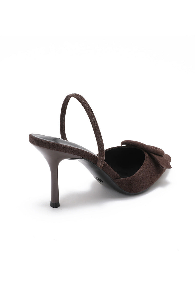 Escarpins choco ouverts boucle daim 1017