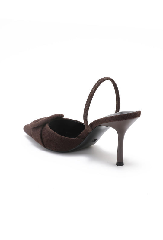 Escarpins choco ouverts boucle daim 1017