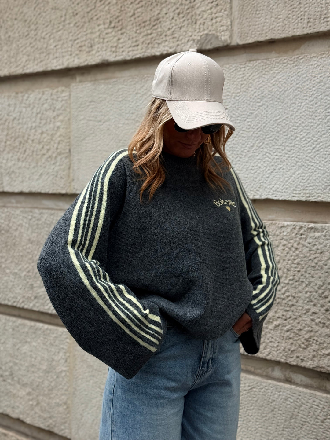 Pull à rayures manche 5587