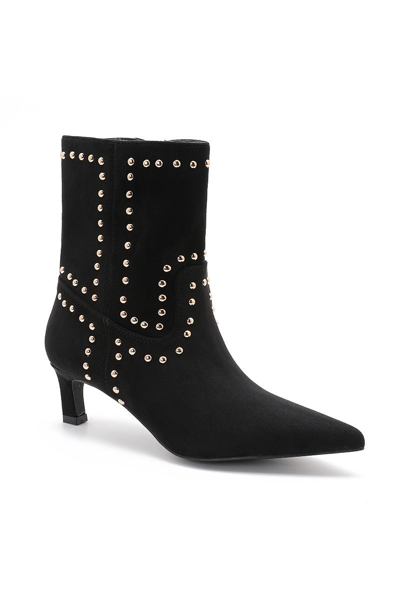 Bottines Noir clous petit talon 308