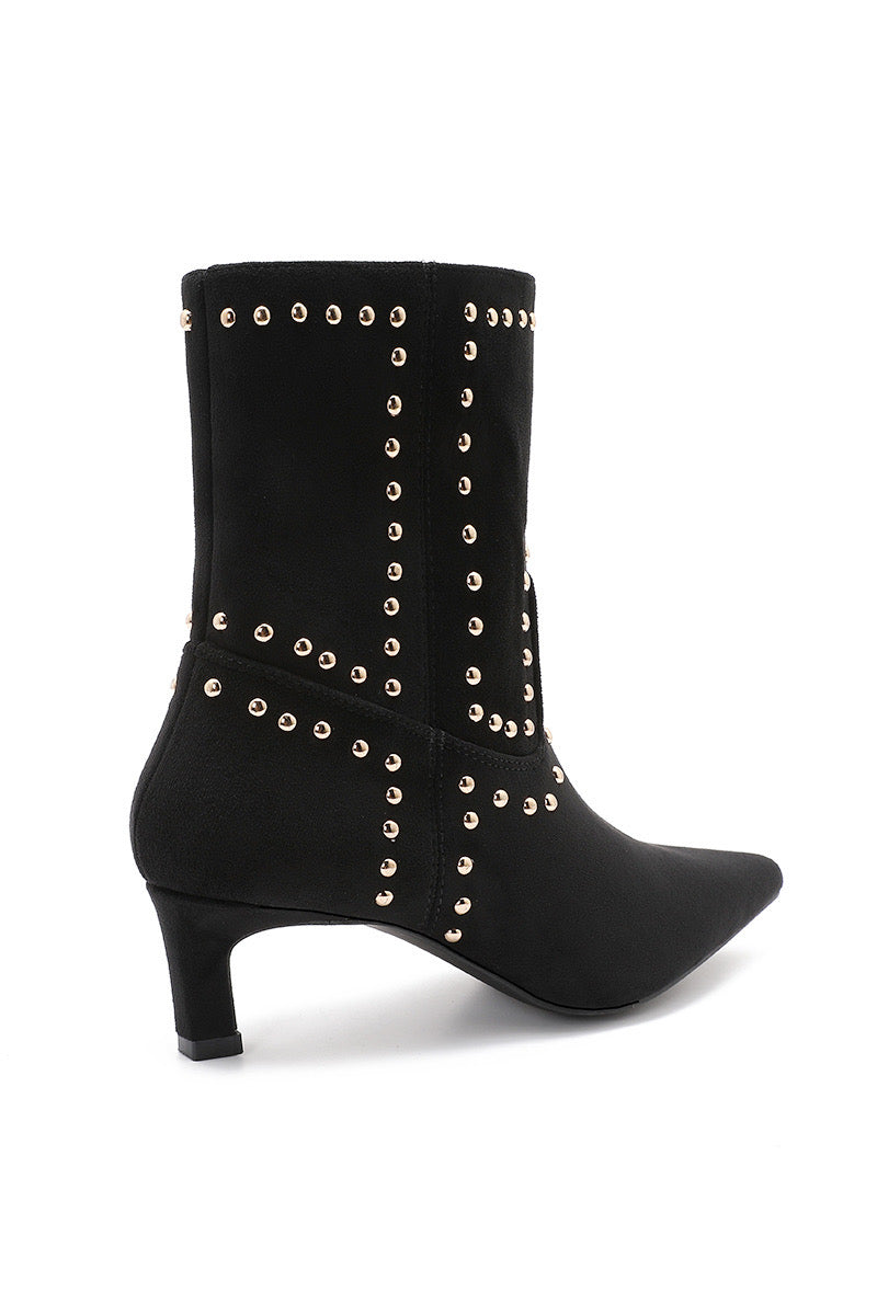 Bottines Noir clous petit talon 308