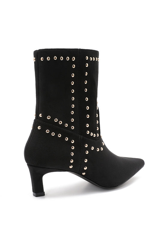 Bottines Noir clous petit talon 308