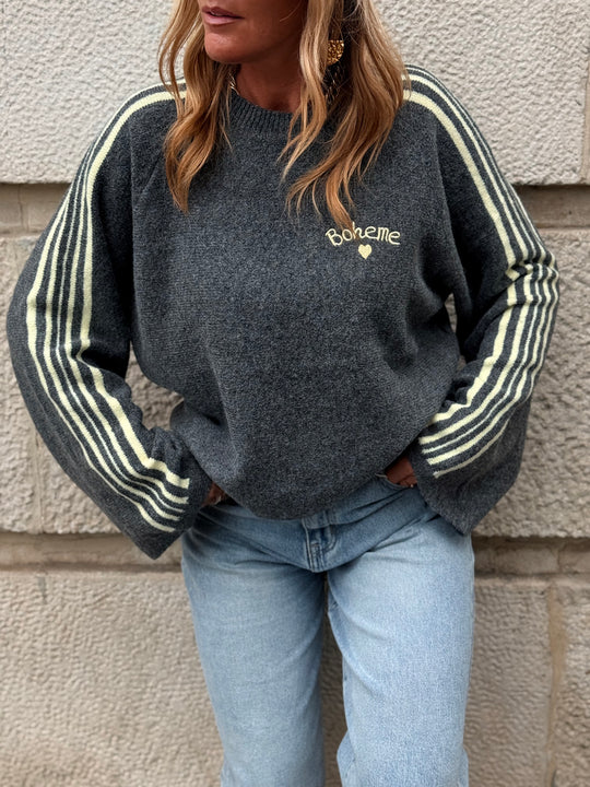 Pull à rayures manche 5587