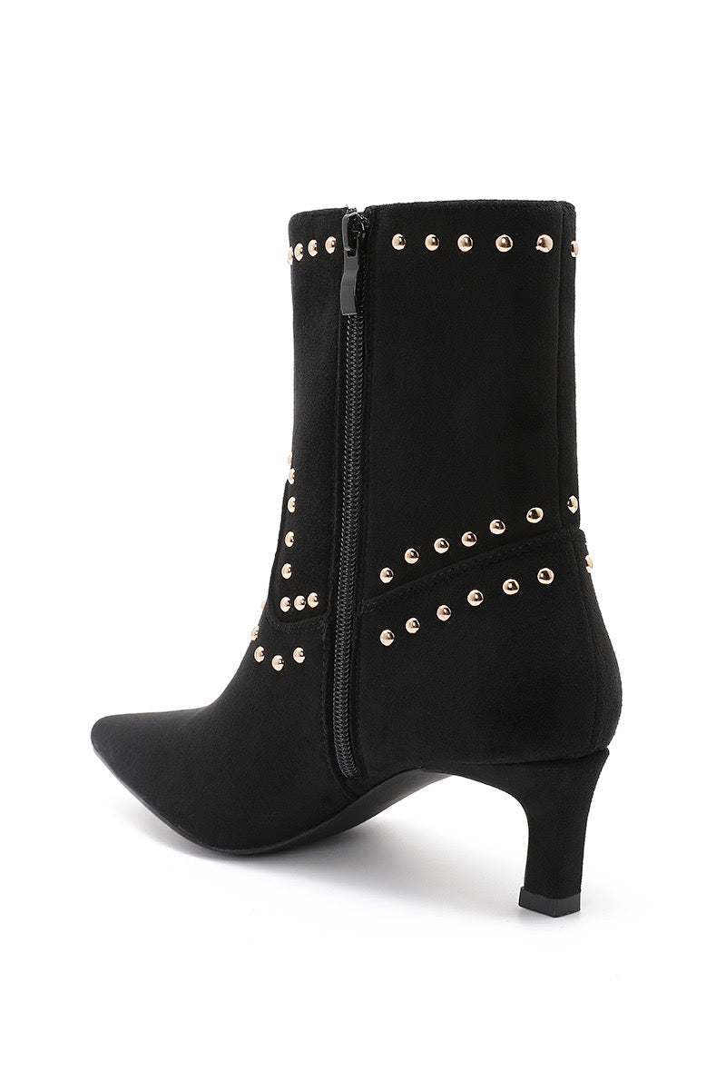 Bottines Noir clous petit talon 308