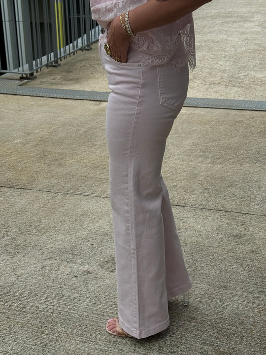 Jean flare droite Rose JP9129-4