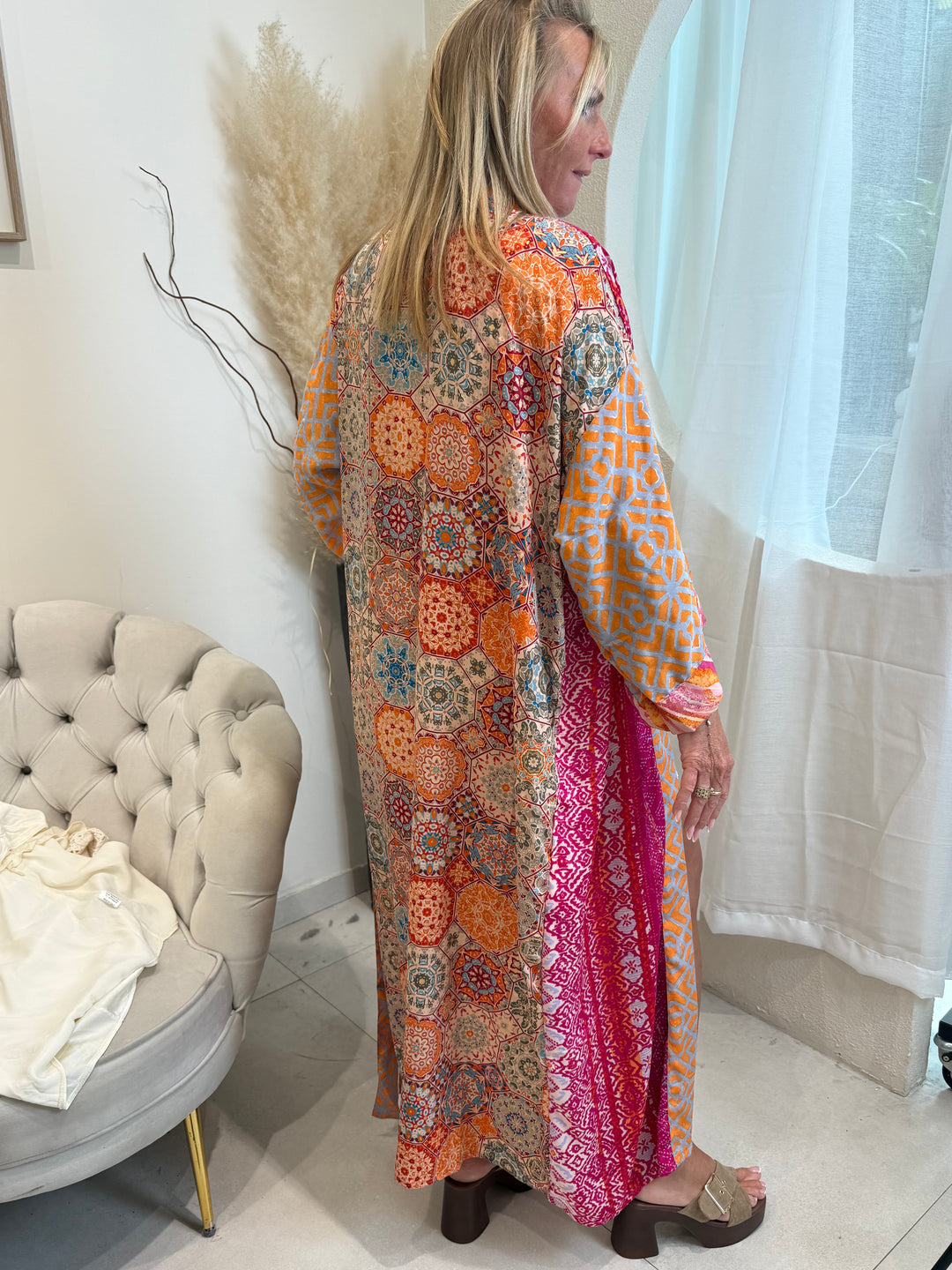 Kimono imprimée rose/orange