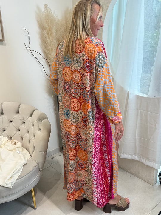 Kimono imprimée rose/orange