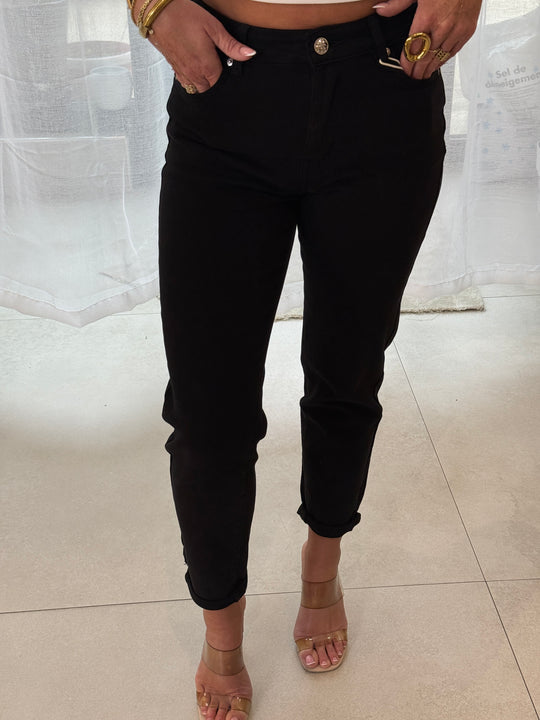 Jean mom uni Noir JW8323