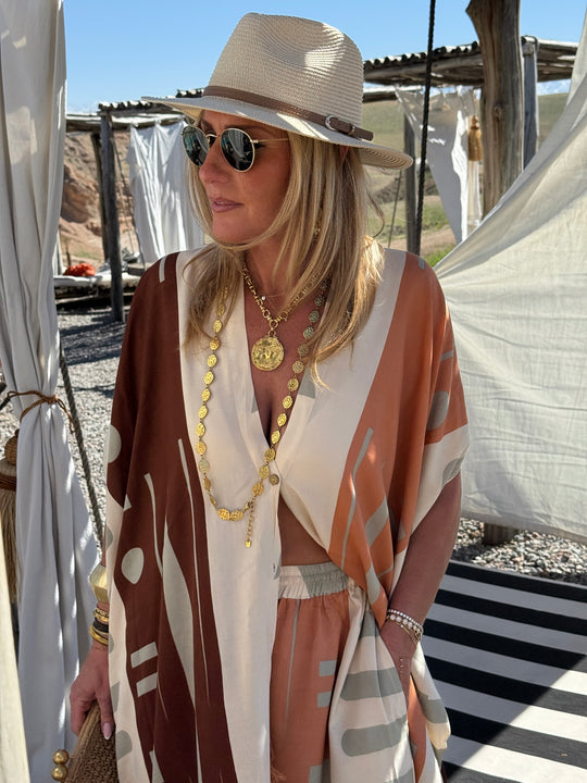 Ensemble KIMONO + pantalon orange LOUPINA S26