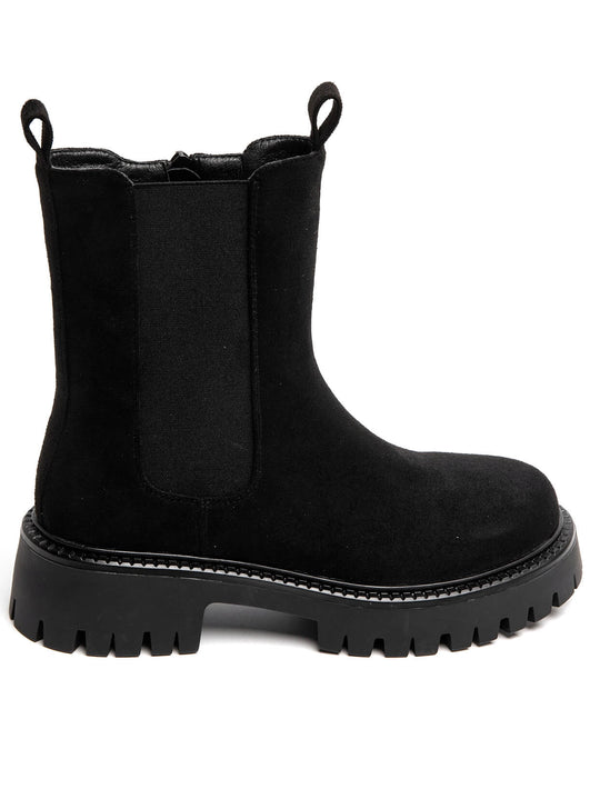 Bottines noir effet daim 6330-1
