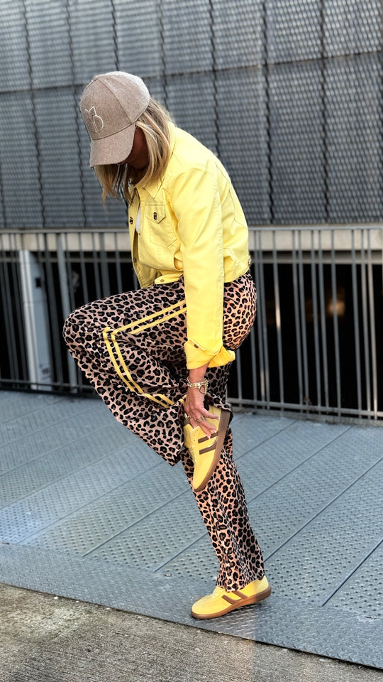 Ensemble jogging léopard bande jaune foncé