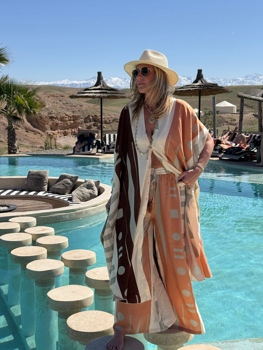 Ensemble KIMONO + pantalon orange LOUPINA S26