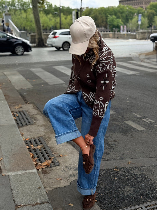 Pull gilet Bandana choco 06SC191